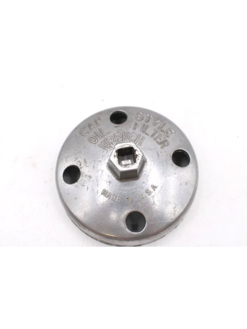 Vintage D and F Mold Cap Style Metal Oil Filter Wrench Tool USA Made 3/8" Drive
